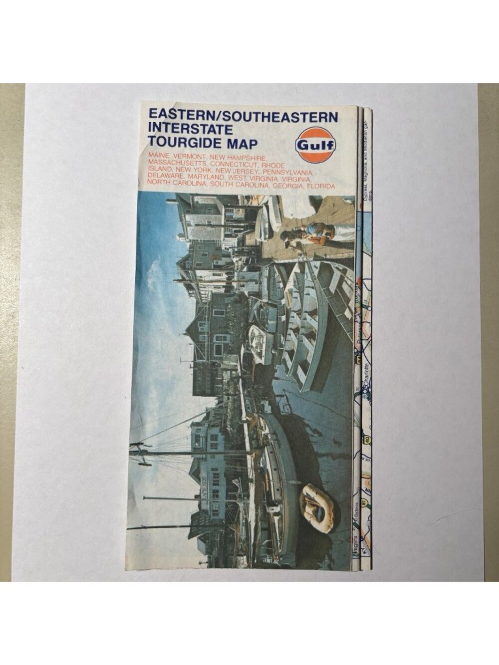 Vintage Gulf Oil Gas Eastern Southeastern Interstate Tourgide Road Map 1977